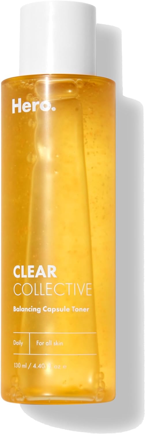 Clear Collective Balancing Capsule Toner from Hero Cosmetics - Daily Facial Toner for All Skin Types, Hydrating Serum for Redness Relief and Dry Skin, Fragrance and Paraben Free (4.40 fl oz)
