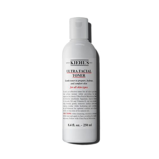 Kiehl's Ultra Facial Toner with Squalane, Gentle Alcohol-free Face Toner, Hydrates Skin and Refines Skin Texture, Non-stripping Formula, with Avocado Oil & Vitamin E, Paraben-free, Fragrance-free