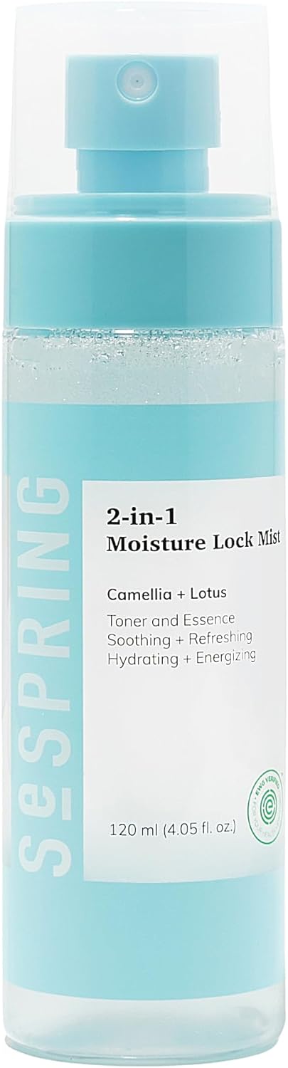 2-in-1 Moisture Lock Mist, Facial Toner & Essence, Korean Skin Care, Formulated with Camellia and Lotus, Korean Toner, Clean Beauty, Vegan, Cruelty Free, and Paraben Free (4.05 Fl Oz)