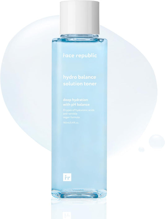 Face Republic Hydro Balance Solution Toner 160mL | Vegan Certified | Hydrating & Balancing | Dermatologically Tested | No Artificial Fragrance & Coloring | Cruelty-Free | Korean Skincare