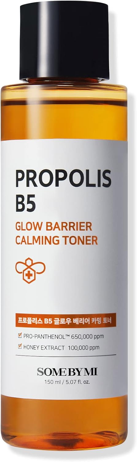 SOME BY MI Propolis B5 Glow Barrier Calming Toner - 5.07Oz, 150ml - Made from Propolis and Panthenol for Glass Skin - Skin Brightening and Calming Effect - Pore and Sebum Care - Korean Skin Care