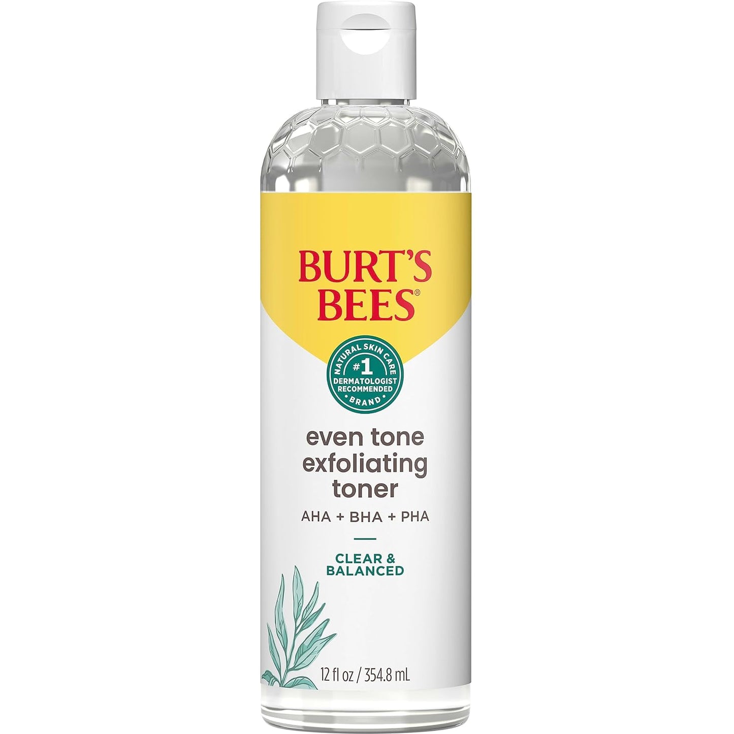Burt’s Bees Clear and Balanced Even Tone Liquid Face Exfoliator, Gentle Exfoliator Reduces Look of Pores and Improves Uneven Pigmentation, 12 Oz