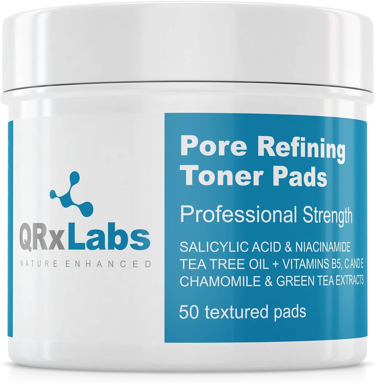 New! Pore Refining Toner Pads with Salicylic Acid and Niacinamide in a Witch Hazel Solution - with Vitamins B5, C & E, Chamomile & Green Tea - Helps Reducing & Perfecting The Loook of Enlarged Pores