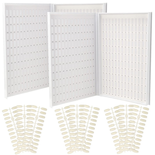 PINGEUI 2 Pack 308 Colors Nail Display Book, Nail Gel Polish Display Chart with 720 Nail Tips, Nail Polish Sample Display Book for Nail Salon and Nail Painting Practice, No Need Glue