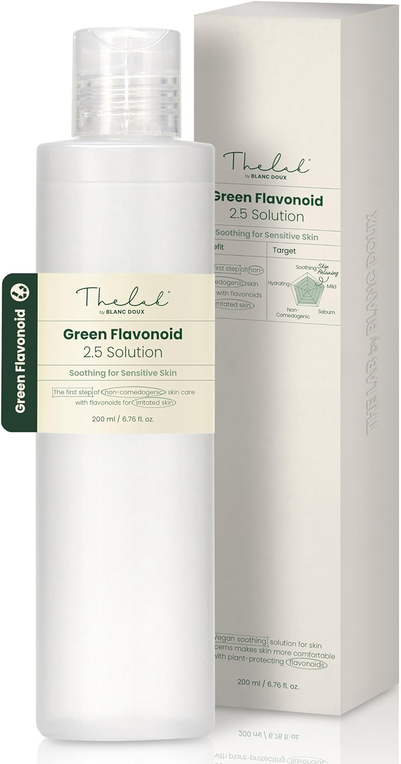 THE LAB BY BLANC DOUX Green Flavonoid 2.5 Skin Solution - Facial Toner Deep Penetration w/Liposome Tech Vegan Cruelty-Free Soothing for Sensitive Skin, Hydrating Care - 6.7 Fl Oz