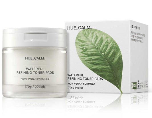 Waterful Refining Pads, Calming Skin With Vitamin C, Kombucha Essence, Mineral Water toner pad, A toner pad that provides moisture to dry, puffy, and rough skin.Korean Skin Care, 90 Pads VAGAN