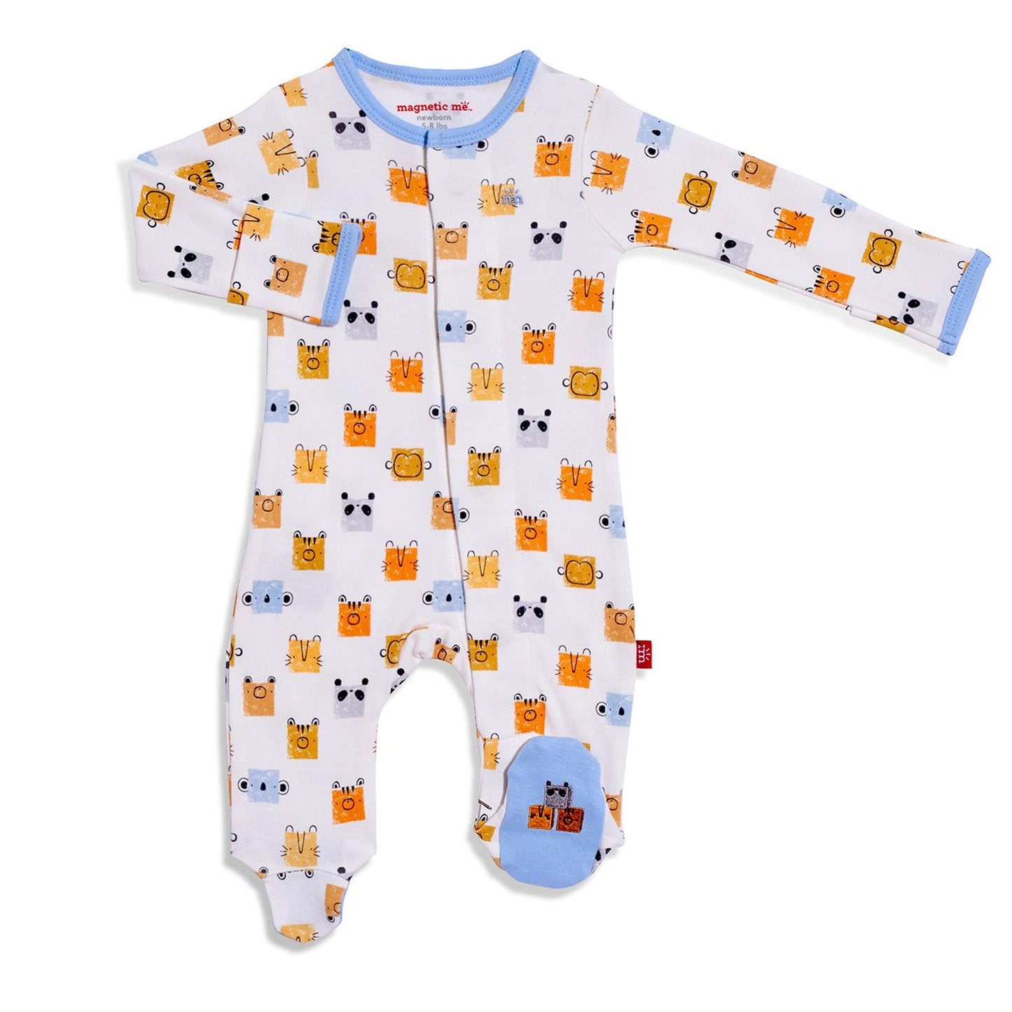 Magnetic Me - Block Heads Organic Cotton Footie