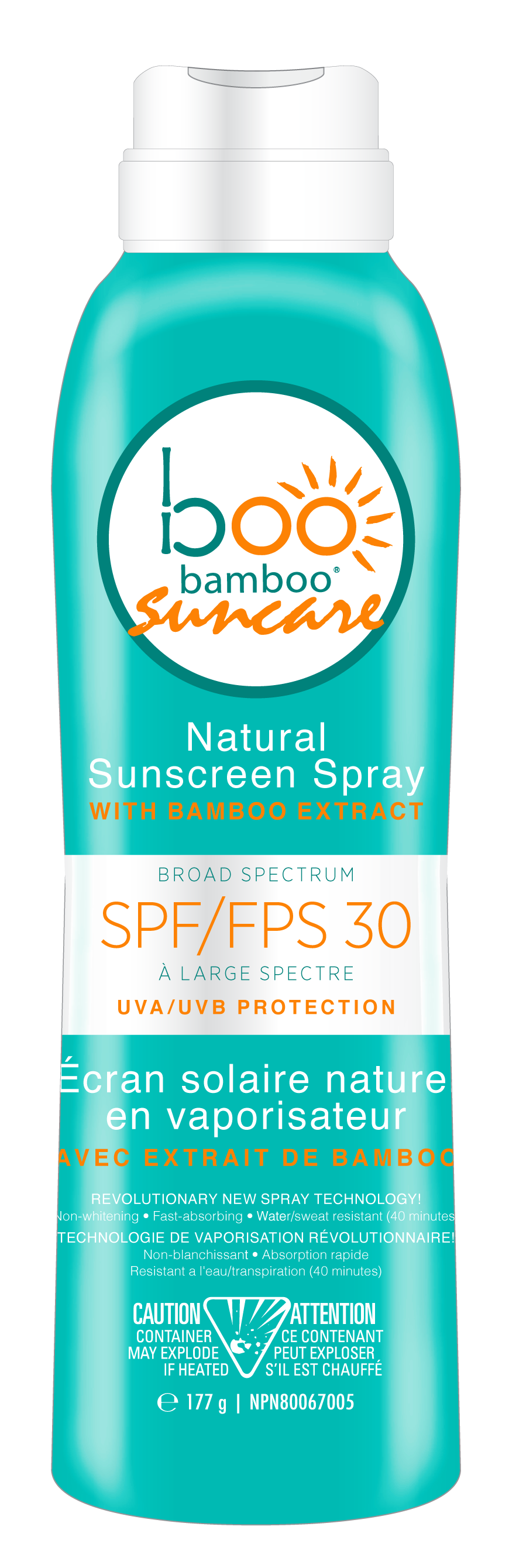 Boo Bamboo - SPF 30 Natural Sunscreen Spray, 177 g