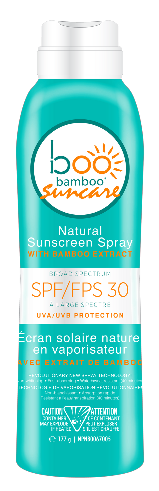 Boo Bamboo - SPF 30 Natural Sunscreen Spray, 177 g