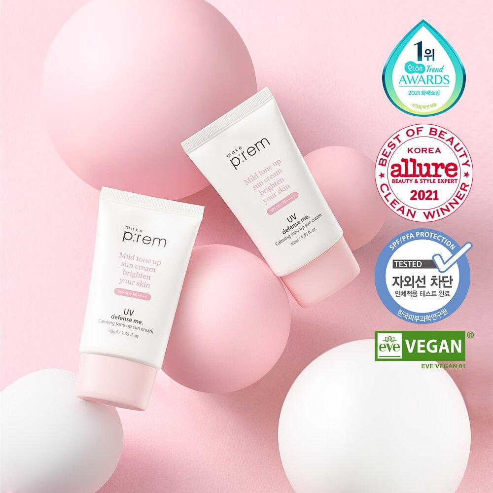 makeprem UV Defense Me Calming Tone Up Sun Cream 40mL 1+1 Special Set