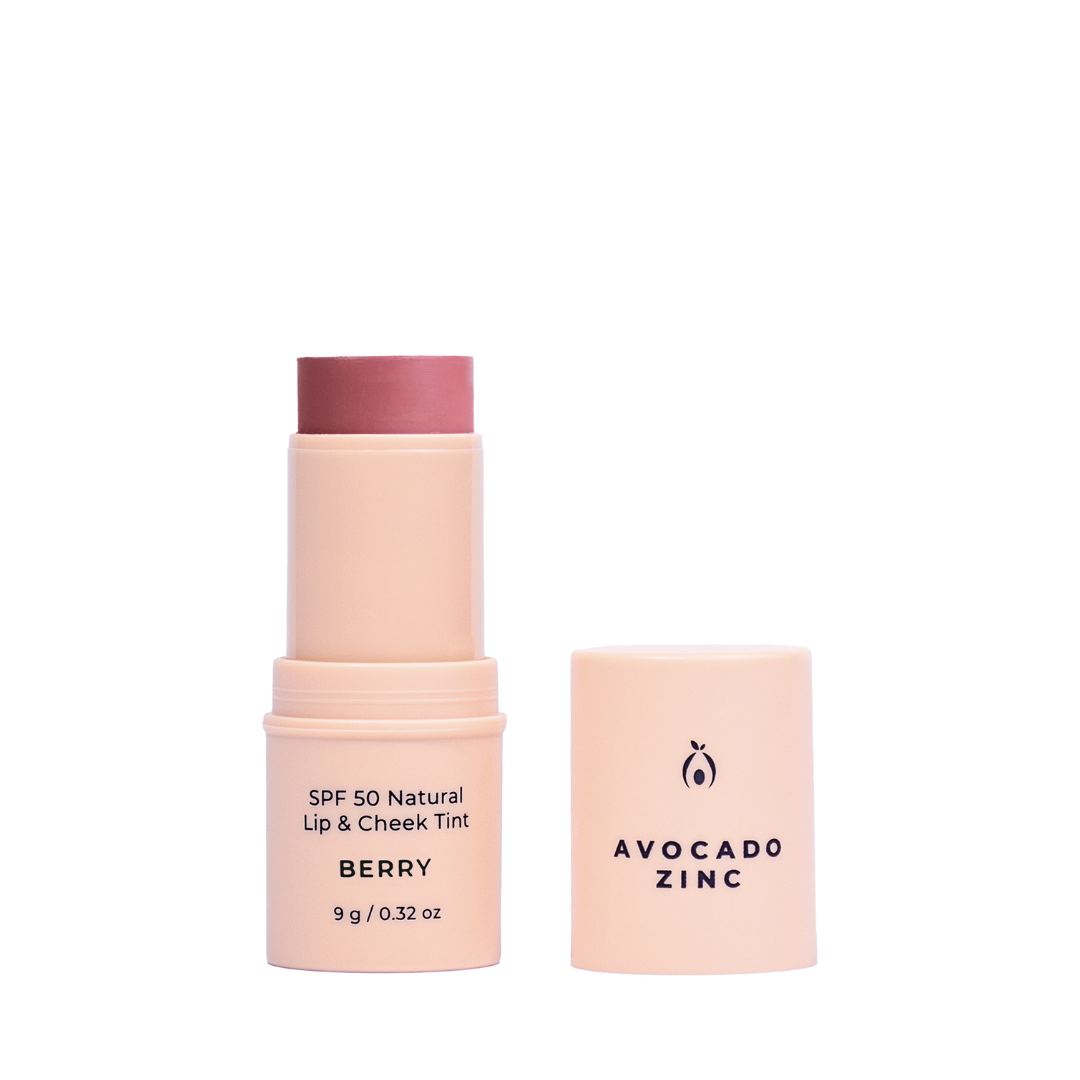 Avocado Zinc SPF 50 Natural Lip & Cheek Tint - Berry 9g