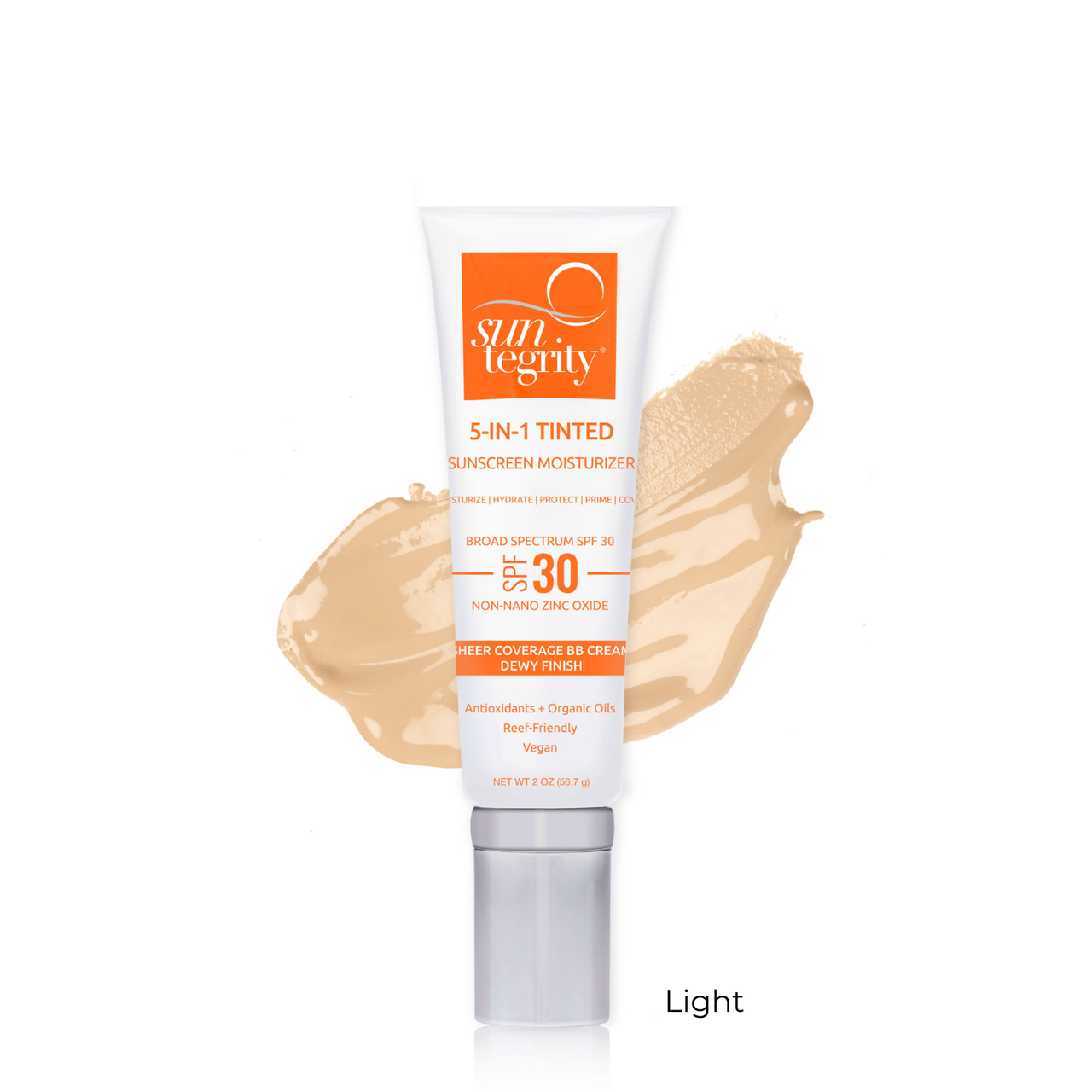 Suntegrity 5 in 1 Moisturizing Face Sunscreen - Tinted SPF 30 Sun - Light